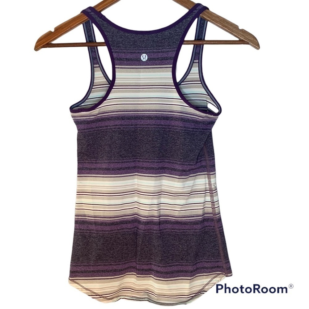 𝅺LULULEMON Purple Striped Tank Top